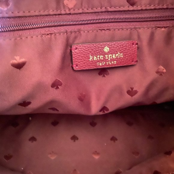 VERY GOOD Used Condition - Kate Spade Hayden Blackberry Nylon Zip Tote - Picture 5 of 7